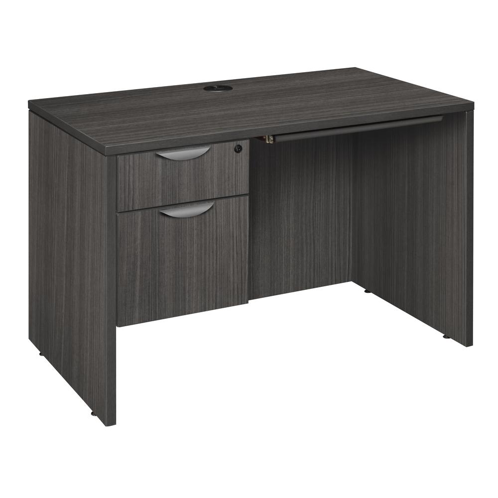 Legacy 42" Single Pedestal Desk with Pencil Drawer- Ash Grey