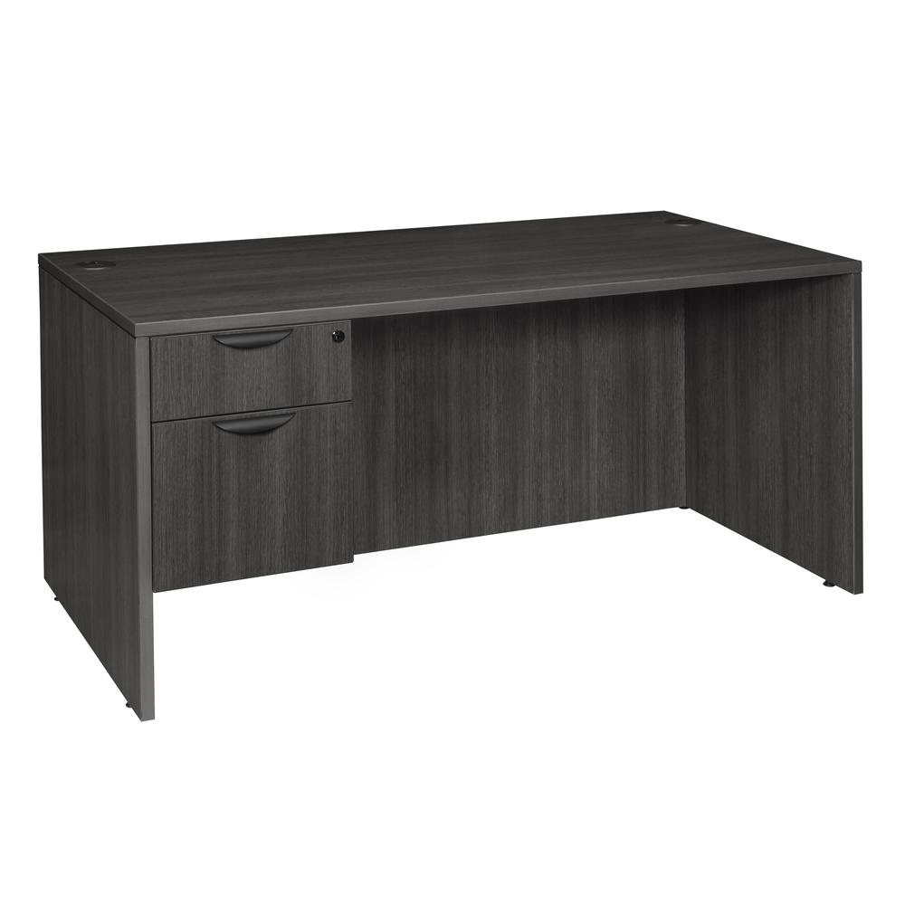 Legacy 60" Single Pedestal Desk- Ash Grey