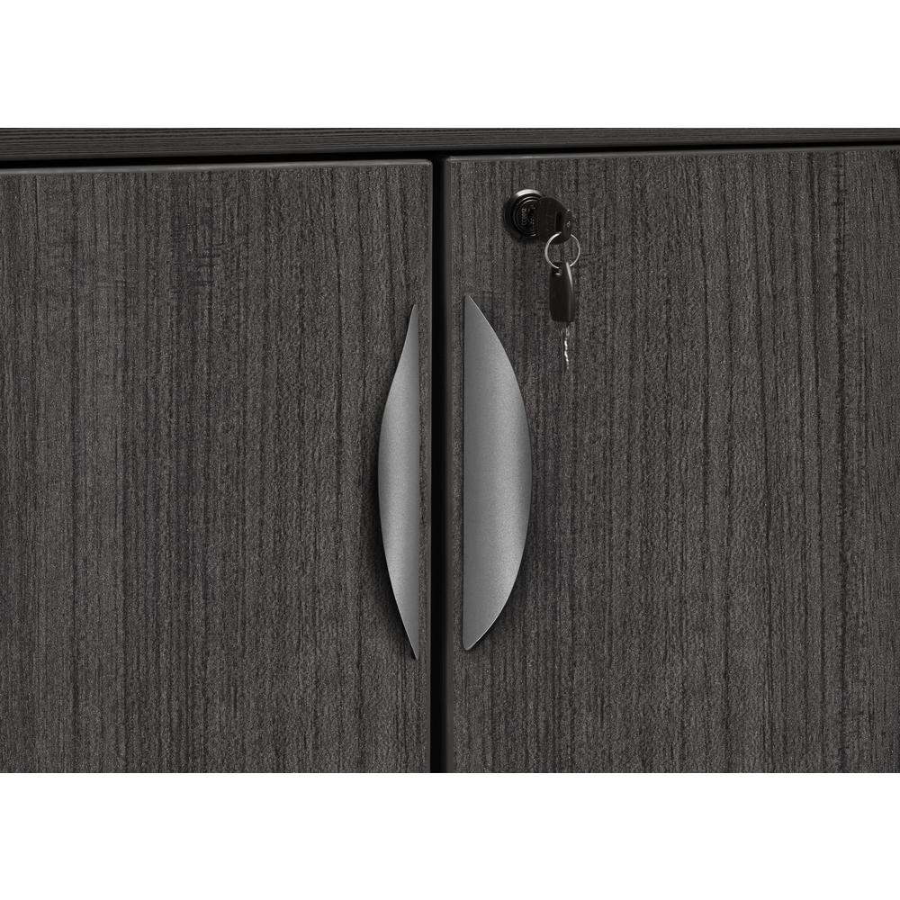 Legacy Stand Up Storage Cabinet Quad with Bookcase End- Ash Grey