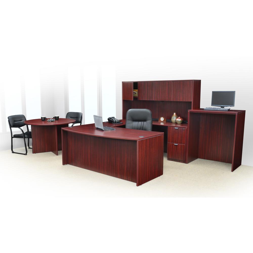 Legacy 71" Double Full Pedestal U-Desk- Mahogany