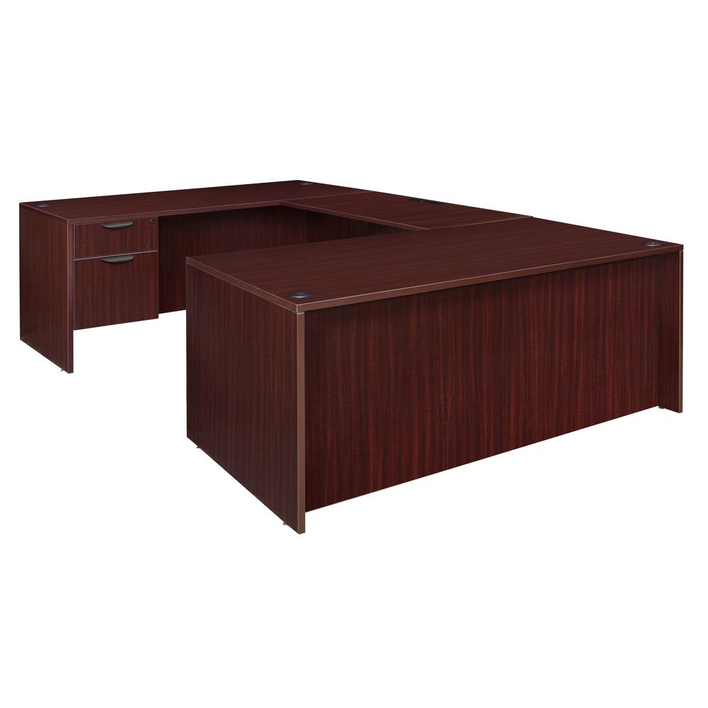 Legacy 71" Single Pedestal U-Desk- Mahogany