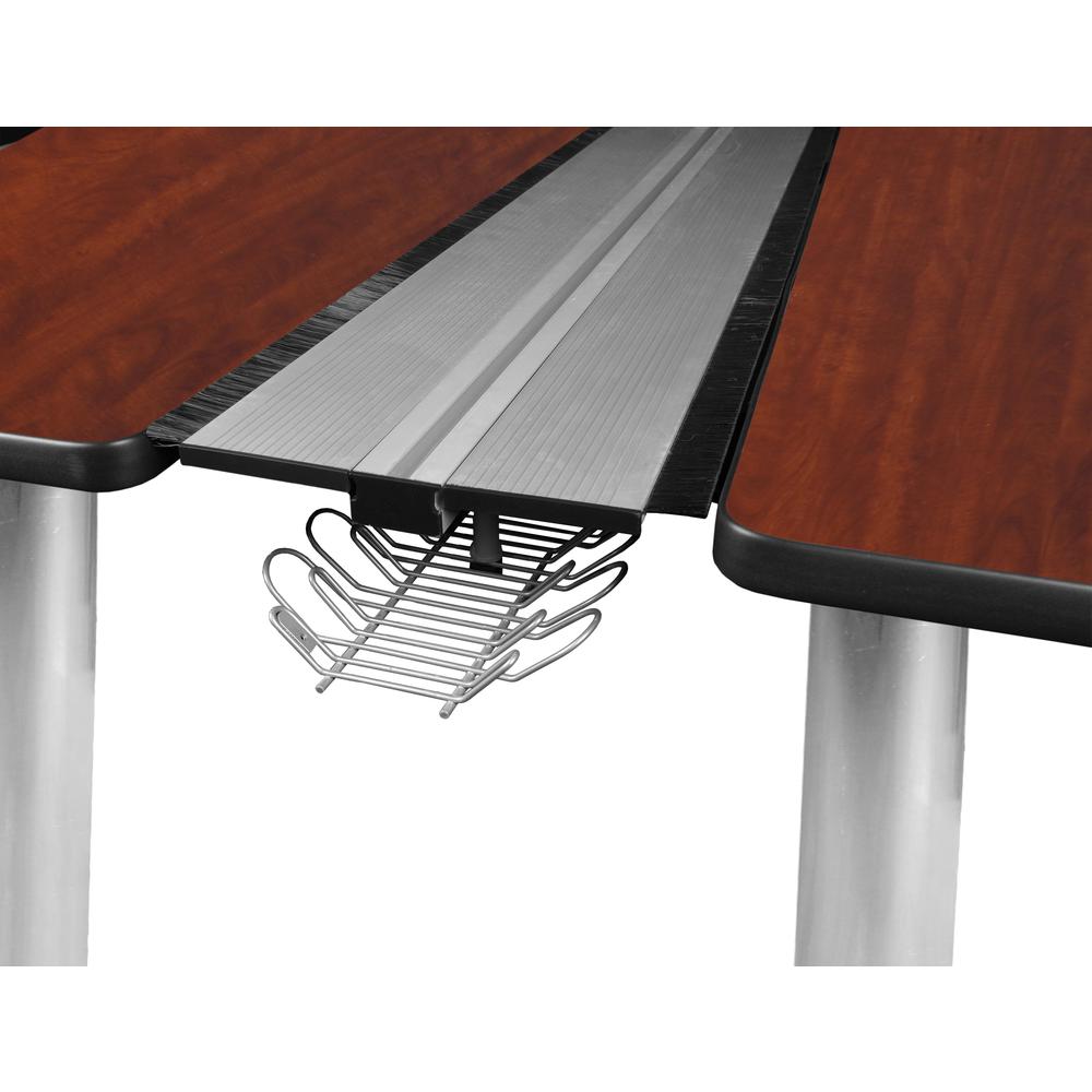 Kee 60" x 24" Benching System with Privacy Divider- Cherry/ Chrome