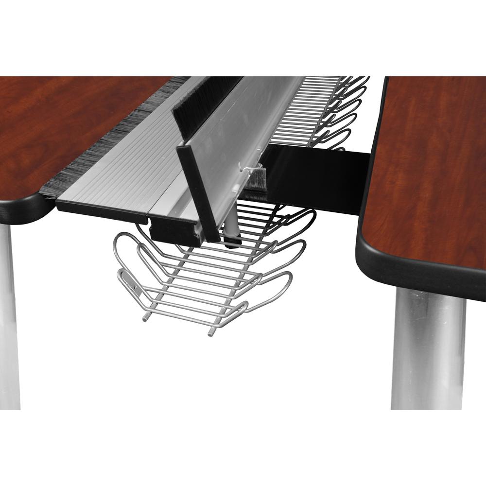Kee 60" x 24" Benching System with Privacy Divider- Cherry/ Chrome