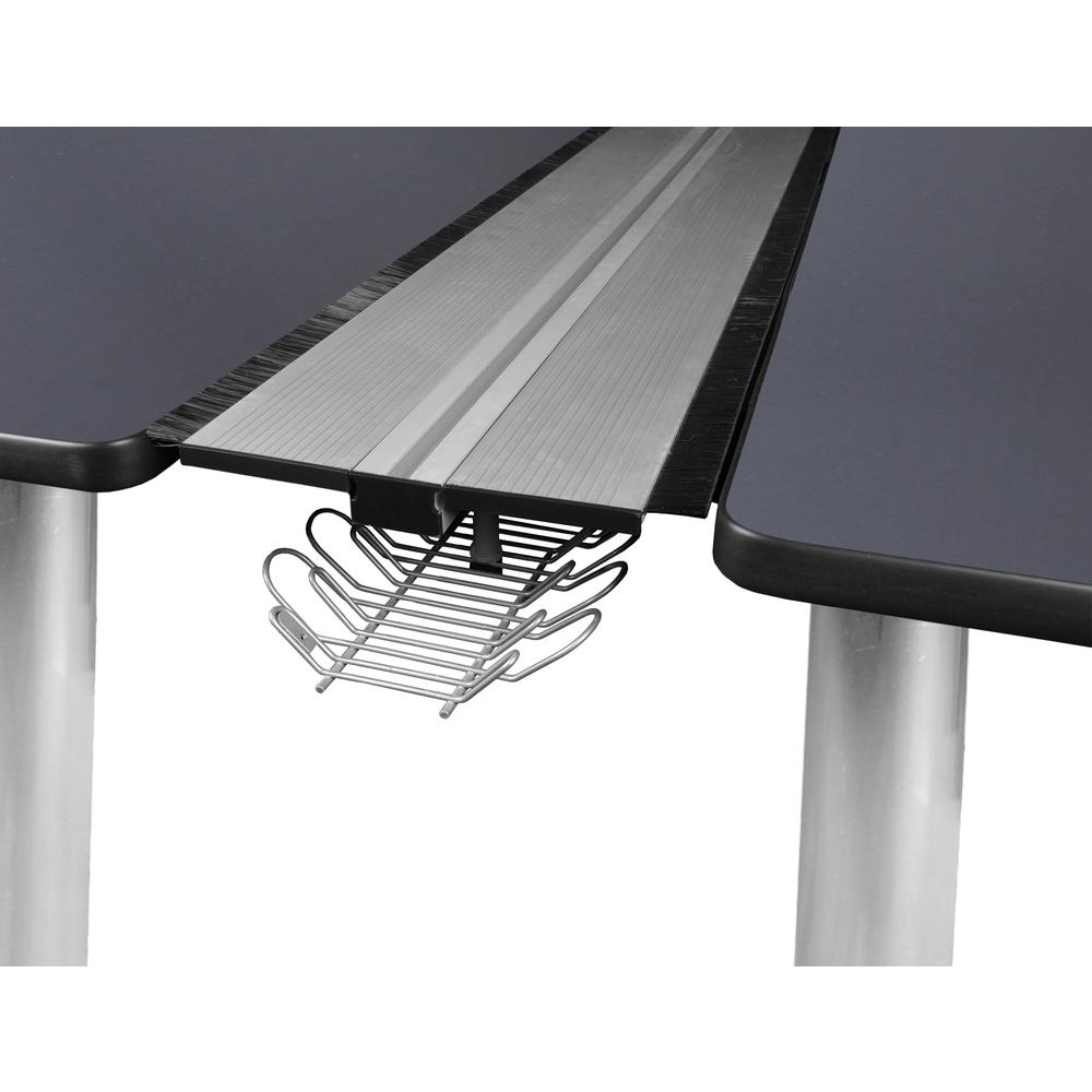 Kee 60" x 24" Benching System with Privacy Divider- Grey/ Chrome