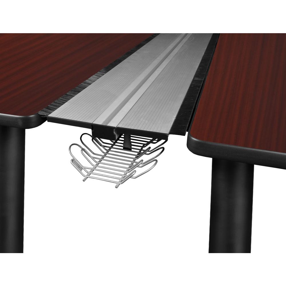 Kee 60" x 24" Benching System with Privacy Divider- Mahogany/ Black