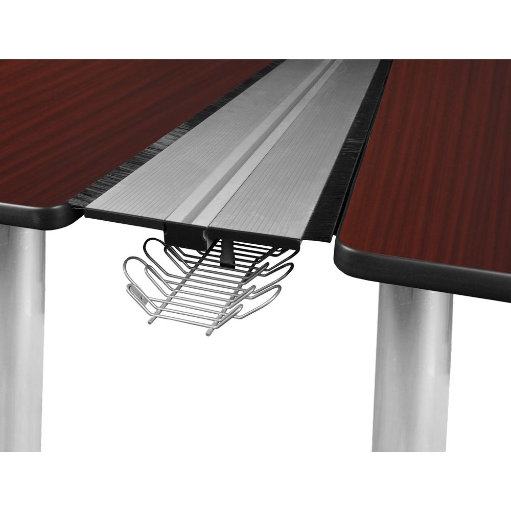 Kee 60" x 24" Benching System with Privacy Divider- Mahogany/ Chrome