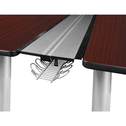 Kee 60" x 24" Benching System with Privacy Divider- Mahogany/ Chrome