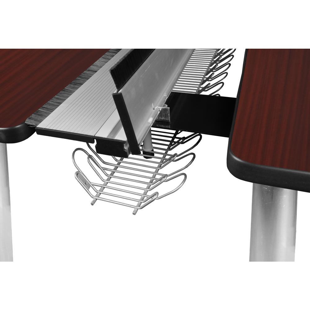 Kee 60" x 24" Benching System with Privacy Divider- Mahogany/ Chrome