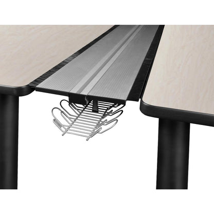 Kee 60" x 24" Benching System with Privacy Divider- Maple/ Black