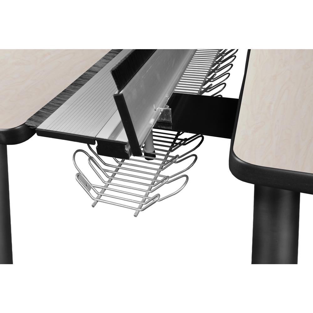Kee 60" x 24" Benching System with Privacy Divider- Maple/ Black