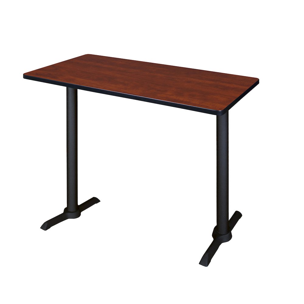 48 x 24 in. Steel T-Base Cafe Training Seminar Table- Cherry