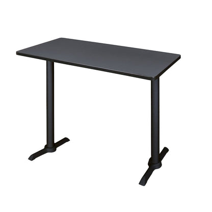 48 x 24 in. Steel T-Base Cafe Training Seminar Table- Grey