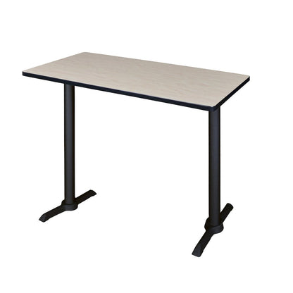 48 x 24 in. Steel T-Base Cafe Training Seminar Table- Maple