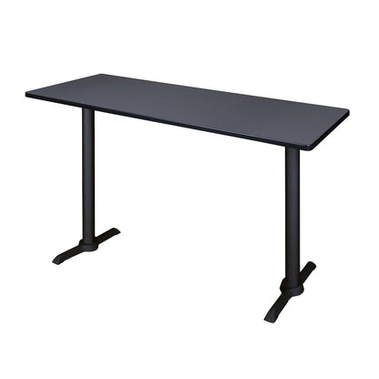 60 x 24 in. Steel T-Base Cafe Training Seminar Table- Grey