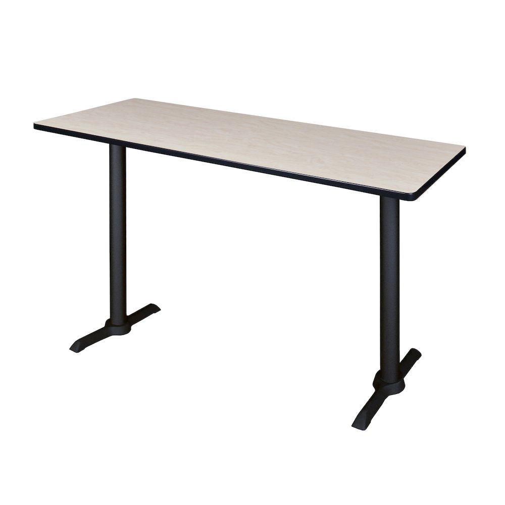 66 x 24 in. Steel T-Base Cafe Training Seminar Table- Maple