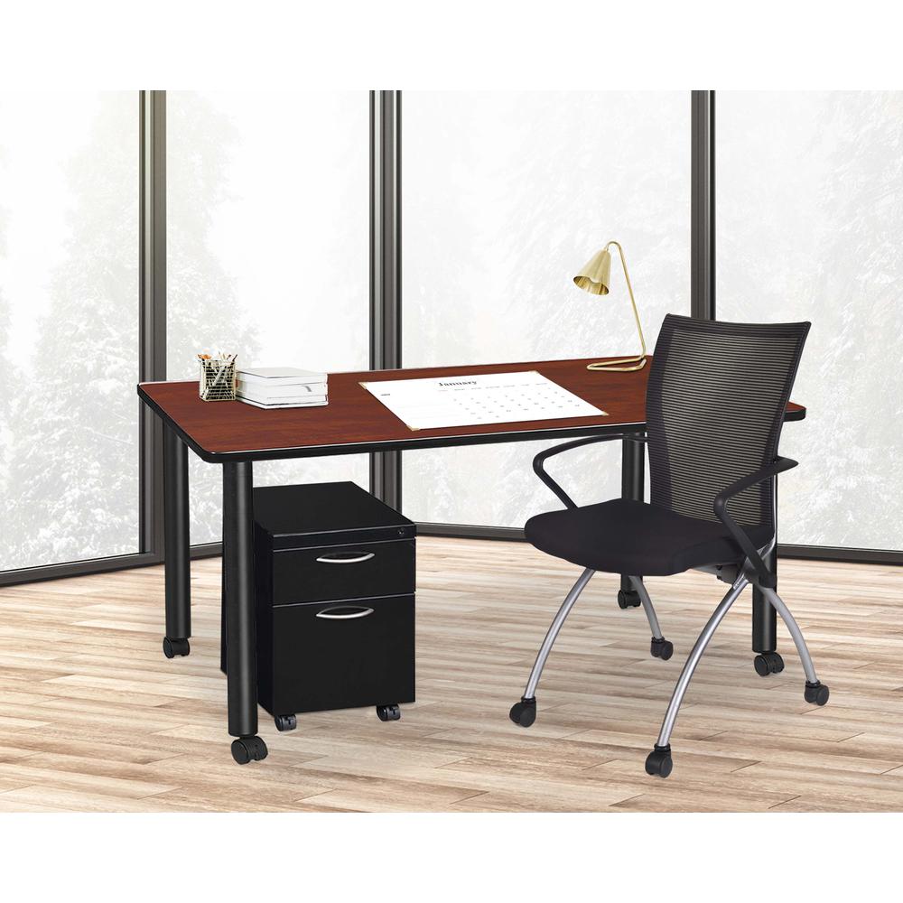Regency Kee 66 x 24 in. Mobile Desk with Storage