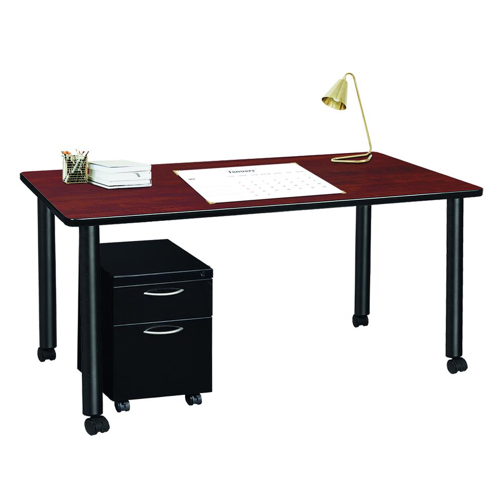 Regency Kee 66 x 24 in. Mobile Desk with Storage