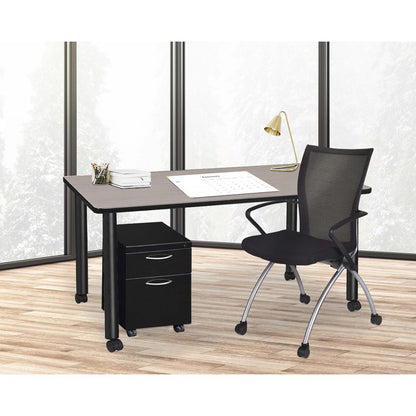 Regency Kee 66 x 24 in. Mobile Desk with Storage