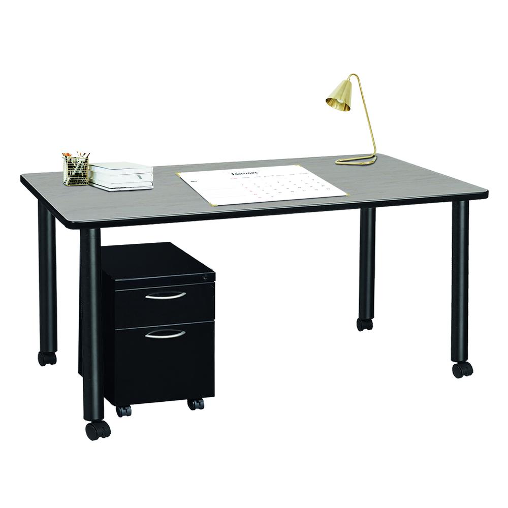 Regency Kee 66 x 24 in. Mobile Desk with Storage