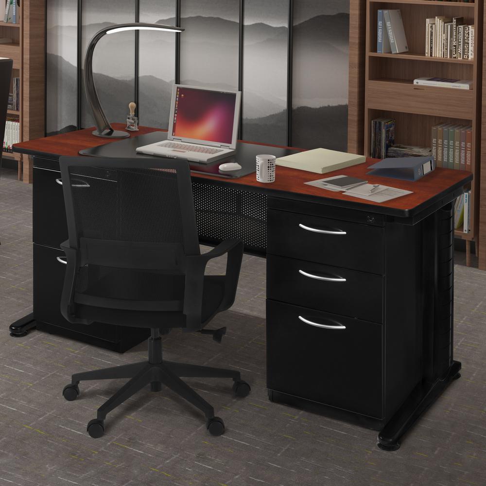 Fusion 72" x 30" Double Pedestal Desk- Cherry