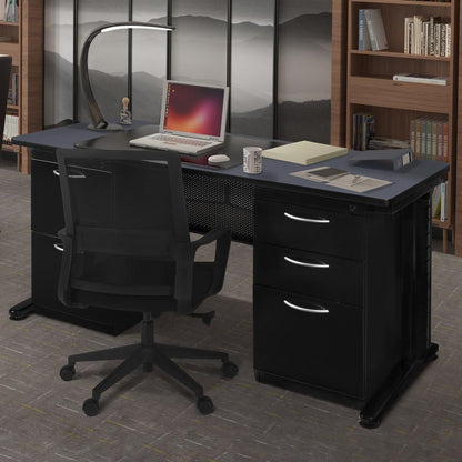 Fusion 72" x 30" Double Pedestal Desk- Grey
