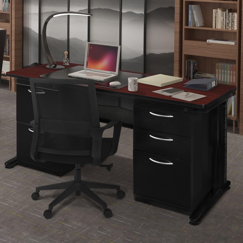Fusion 72" x 30" Double Pedestal Desk- Mahogany