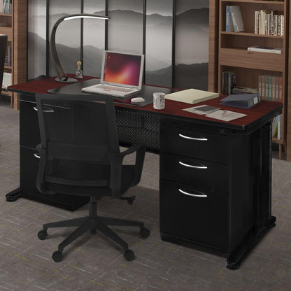Fusion 72" x 30" Double Pedestal Desk- Mahogany