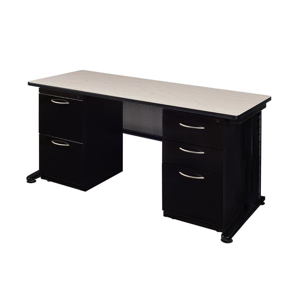 Fusion 72" x 30" Double Pedestal Desk- Maple
