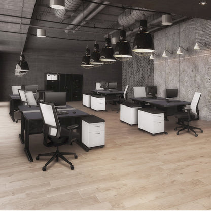 48 x 58 in. 2 Person Bench Workstation Desk- Grey
