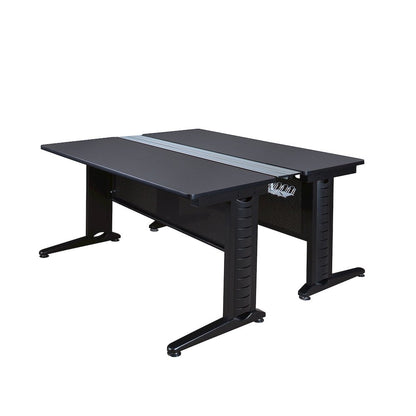 72 x 58 in. 2 Person Bench Workstation Desk- Grey