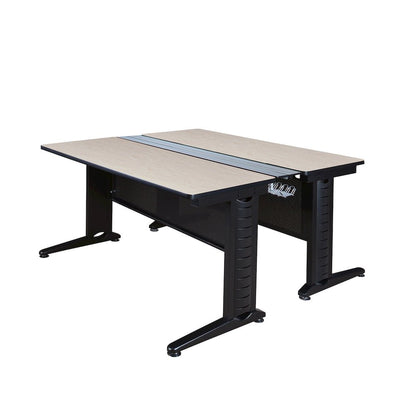72 x 58 in. 2 Person Bench Workstation Desk- Maple