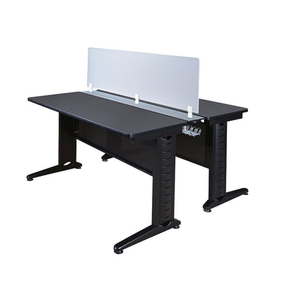 48 x 24 in. 2 Person Bench Workstation with Privacy Panel- Grey