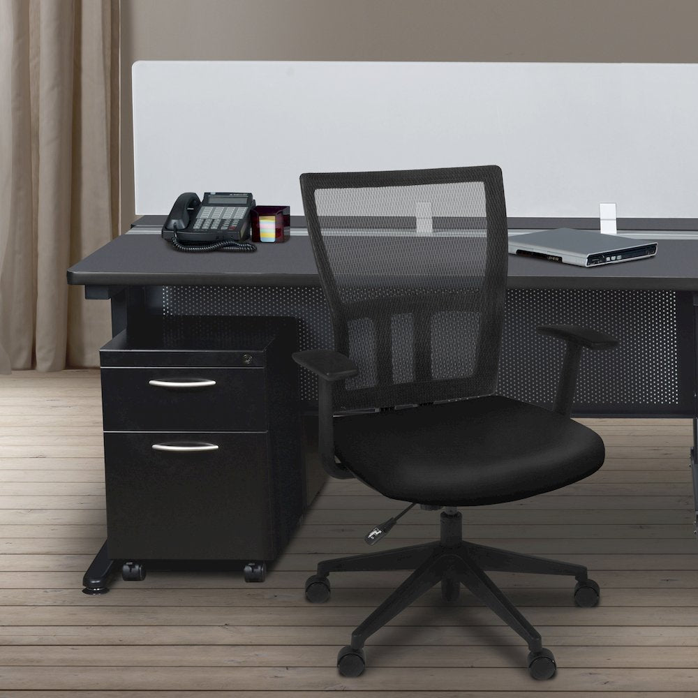48 x 24 in. 2 Person Bench Workstation with Privacy Panel- Grey