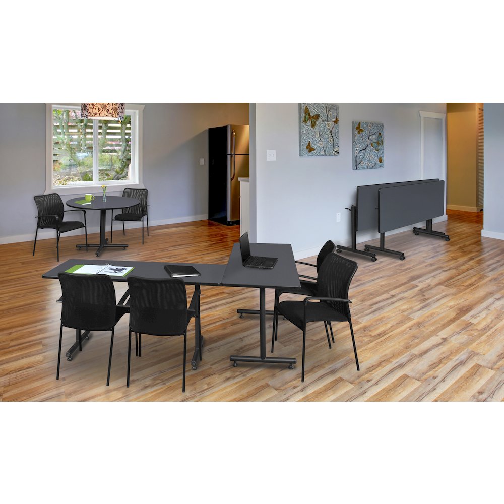 60 x 24 in. Flip-Top Training Nesting Table- Grey