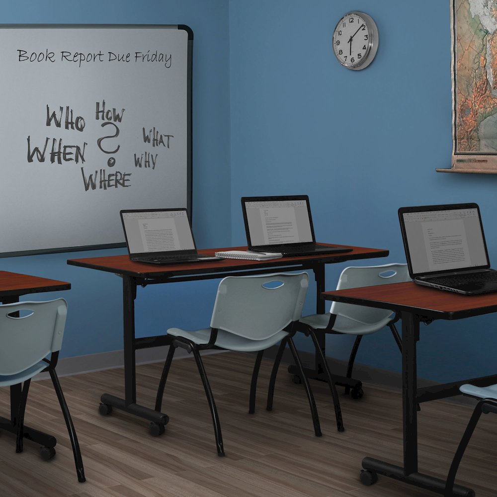 60 x 30 in. Flip-Top Training Nesting Table- Cherry