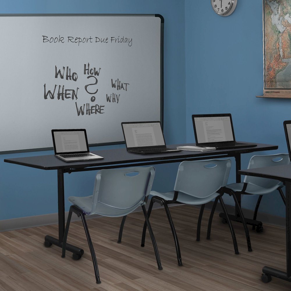84 x 24 in. Flip-Top Training Nesting Table- Grey