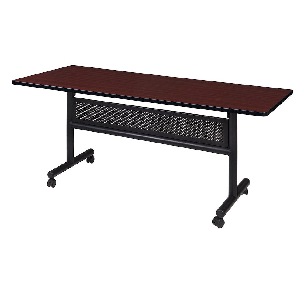 60 x 30 in. Flip-Top Training Nesting Table with Modesty Panel- Mahogany