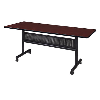 60 x 30 in. Flip-Top Training Nesting Table with Modesty Panel- Mahogany