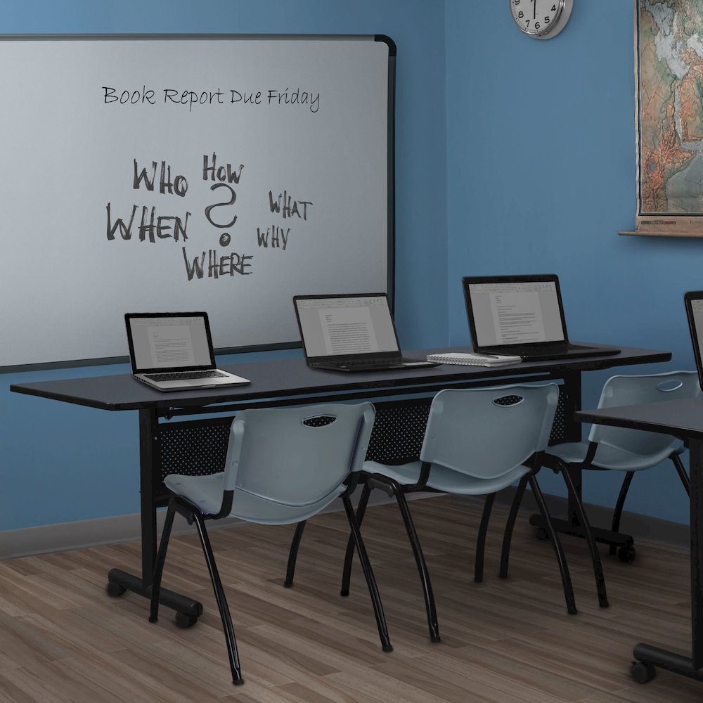 84 x 24 in. Flip-Top Training Nesting Table with Modesty Panel- Grey