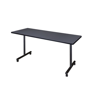 60 x 24 in. Mobile T-Base Training Seminar Table- Grey