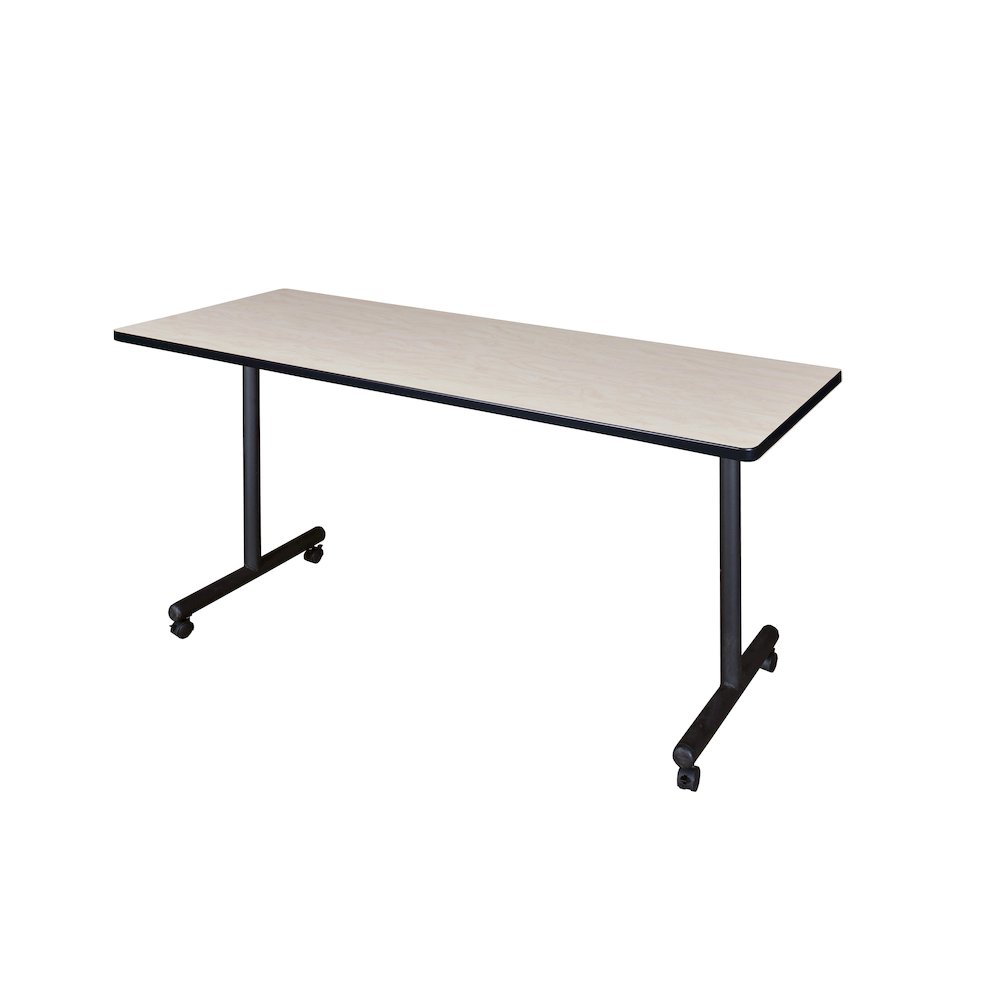 60 x 24 in. Mobile T-Base Training Seminar Table- Maple