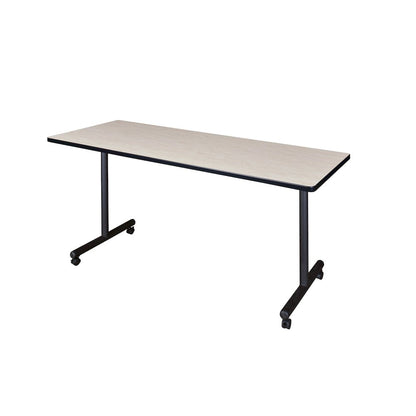 60 x 24 in. Mobile T-Base Training Seminar Table- Maple