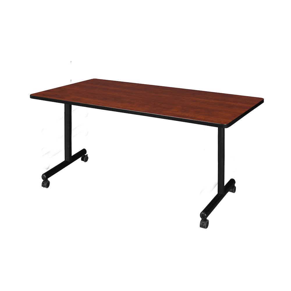 60 x 30 in. Mobile T-Base Training Seminar Table- Cherry