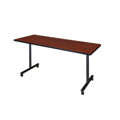 66 x 24 in. Mobile T-Base Training Seminar Table- Cherry