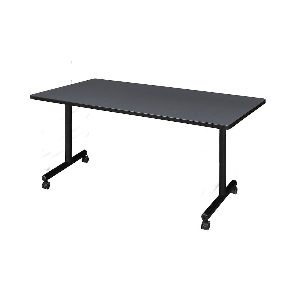 66 x 30 in. Mobile T-Base Training Seminar Table- Grey