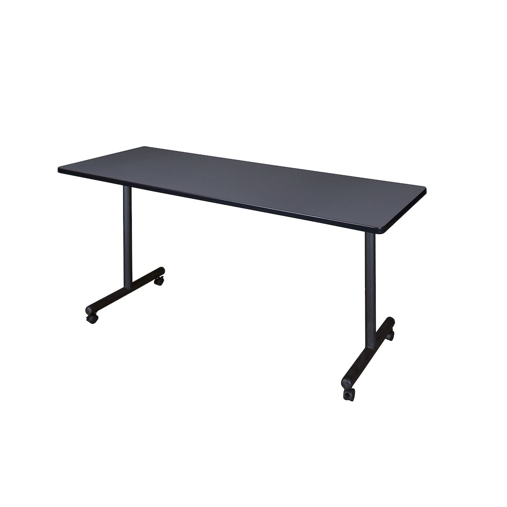 72 x 24 in. Mobile T-Base Training Seminar Table- Grey