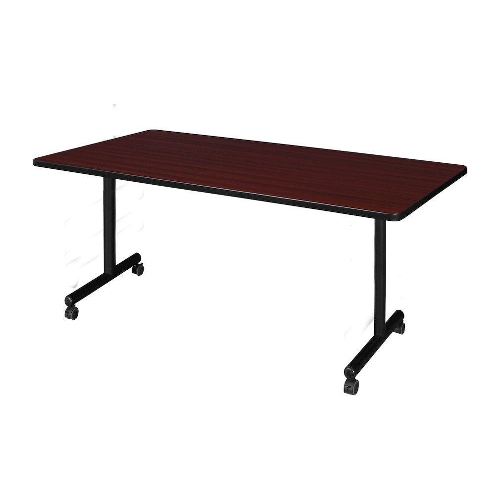 72 x 30 in. Mobile T-Base Training Seminar Table- Mahogany