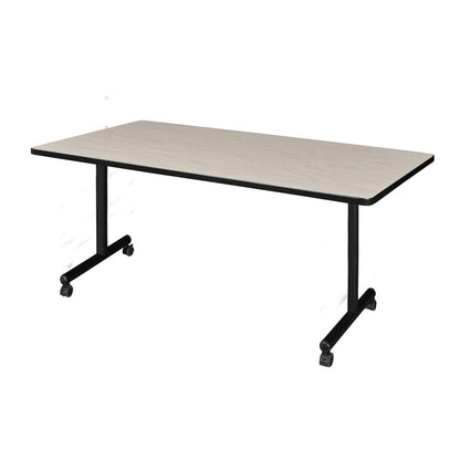 72 x 30 in. Mobile T-Base Training Seminar Table- Maple