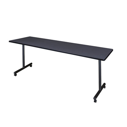 84 x 24 in. Mobile T-Base Training Seminar Table- Grey