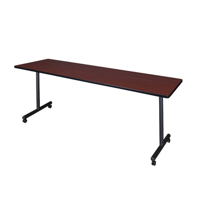 84 x 24 in. Mobile T-Base Training Seminar Table- Mahogany